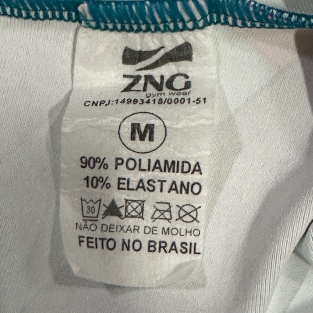 ZNG Gym Wear Workout Womens M Leggings Brazil NEW Pants Multicolor Stripes - Picture 7 of 7